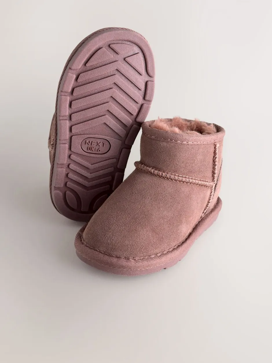 Boots|Next Roze waterafstotend - Suède instaplaarzen