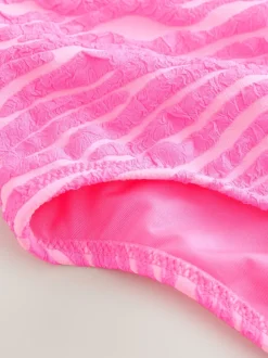 Badkleding|Next - Crinkle Swimsuit (3-16yrs) Roze zebraprint