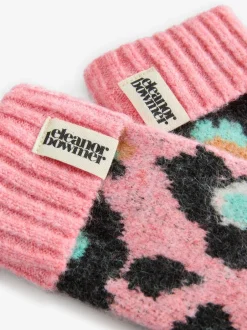 Mutsen, Handschoenen En Sjaals*Eleanor Bowmer - geruite wanten met lippenmotief Roze/blauw