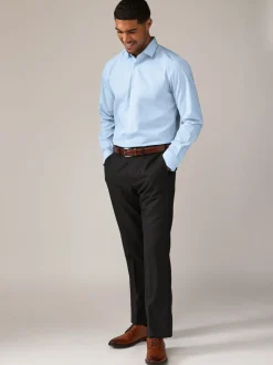 Formele Overhemden|Shirts*Next - Normale Pasvorm - Onderhoudsvriendelijke nette overhemden met lange mouwen met enkele manchetten, verpakking van 2 Roze/blauw