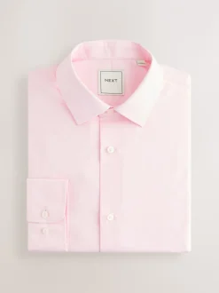 Formele Overhemden|Shirts*Next - Normale Pasvorm - Onderhoudsvriendelijke nette overhemden met lange mouwen met enkele manchetten, verpakking van 2 Roze/blauw