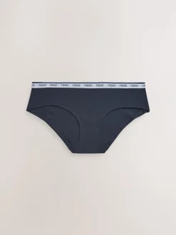 Onderbroeken*Next - 4 Katoenen slipjes met logotailleband Roze/blauw gestreept