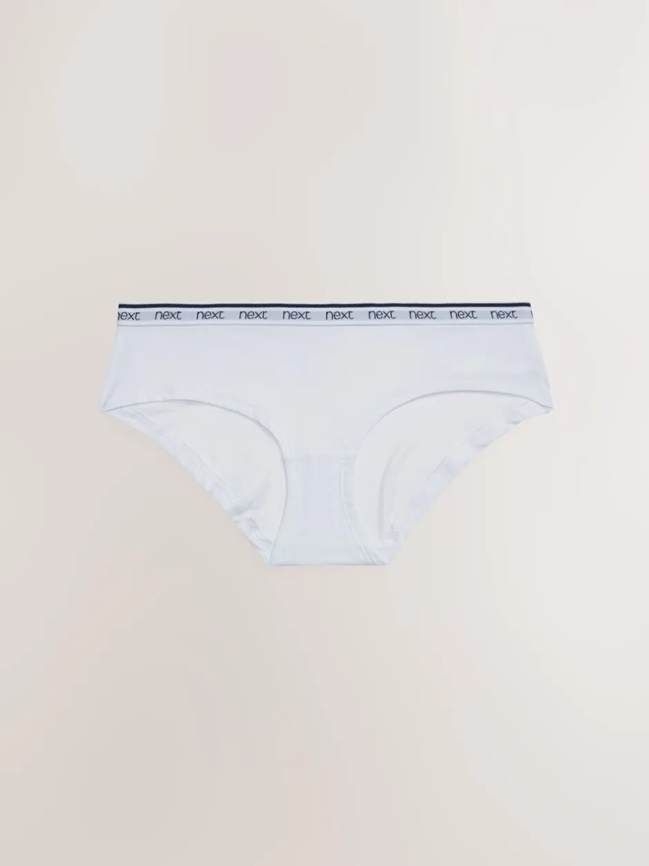 Onderbroeken*Next - 4 Katoenen slipjes met logotailleband Roze/blauw gestreept