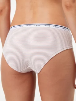 Onderbroeken*Next - 4 Katoenen slipjes met logotailleband Roze/blauw gestreept