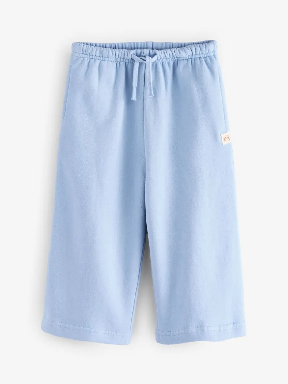 Jeans En Joggingbroeken|Next - Set van 3 joggingbroeken met wijde pijpen (3mnd-7jr) Roze/blauw/beigebruin