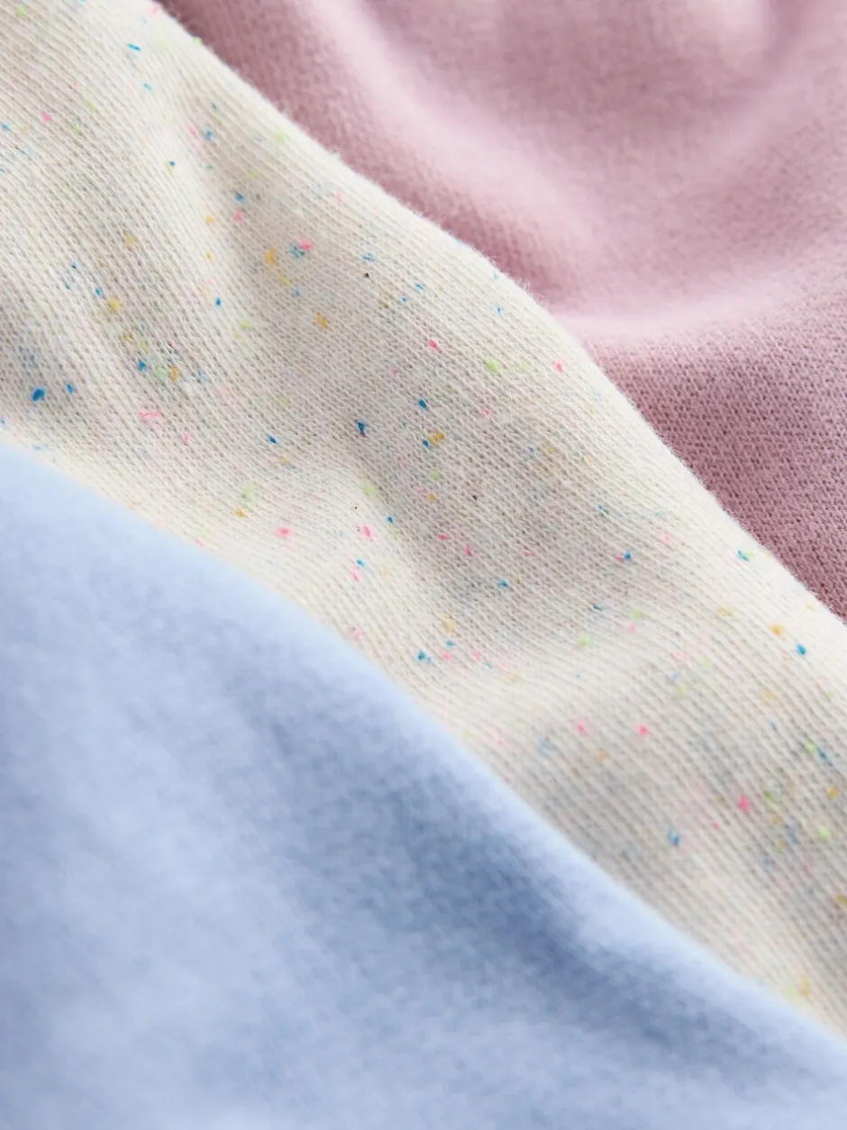 Jeans En Joggingbroeken|Next - Set van 3 joggingbroeken met wijde pijpen (3mnd-7jr) Roze/blauw/beigebruin