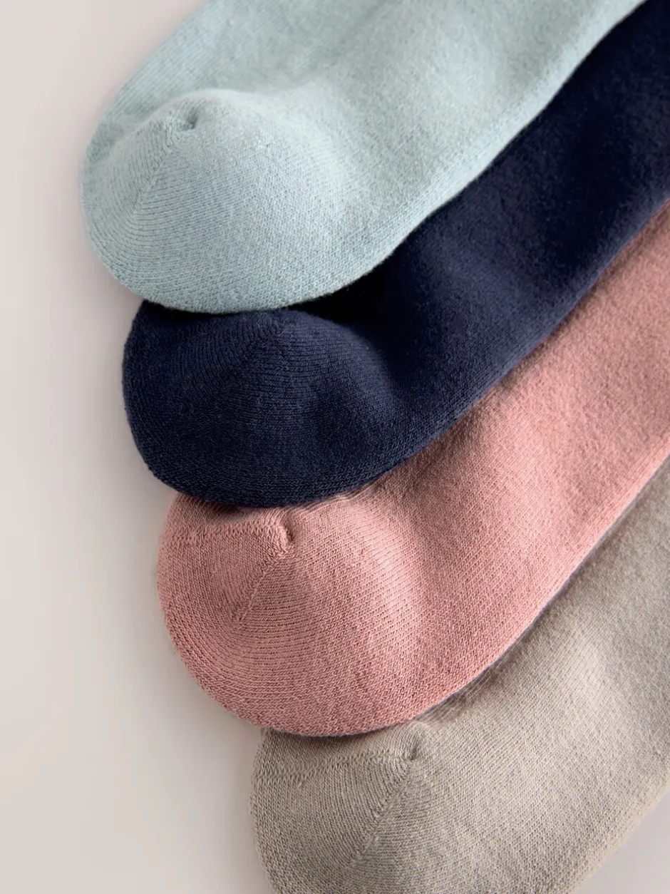 Sokken En Panty's|Sportkleding|Next - 4 paar sneakersokken met verdikte zool Roze/Blauw/Naturel