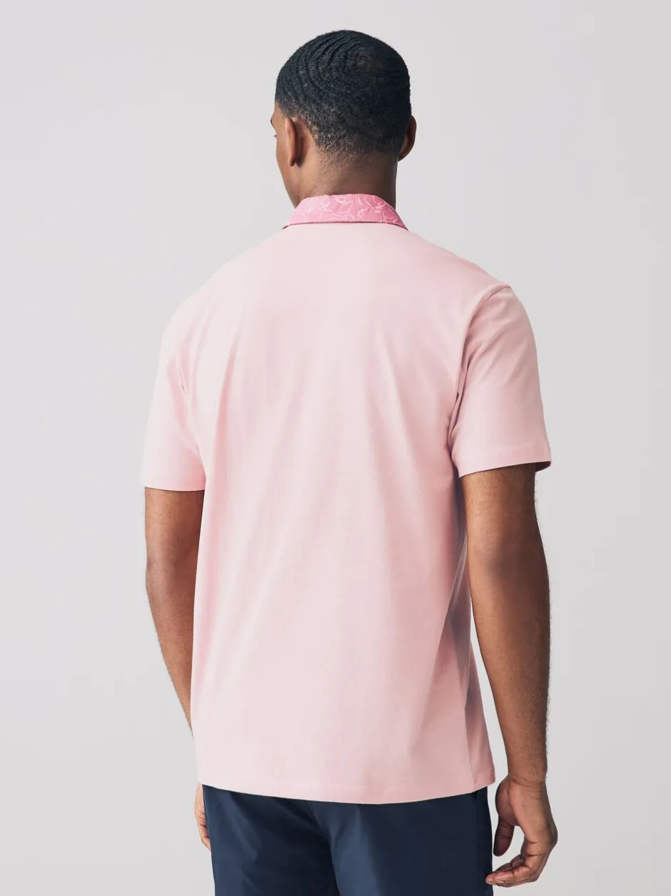 Poloshirts|Next Roze/blauw/wit geweven kraag - Set van 3 jersey poloshirts met korte mouwen