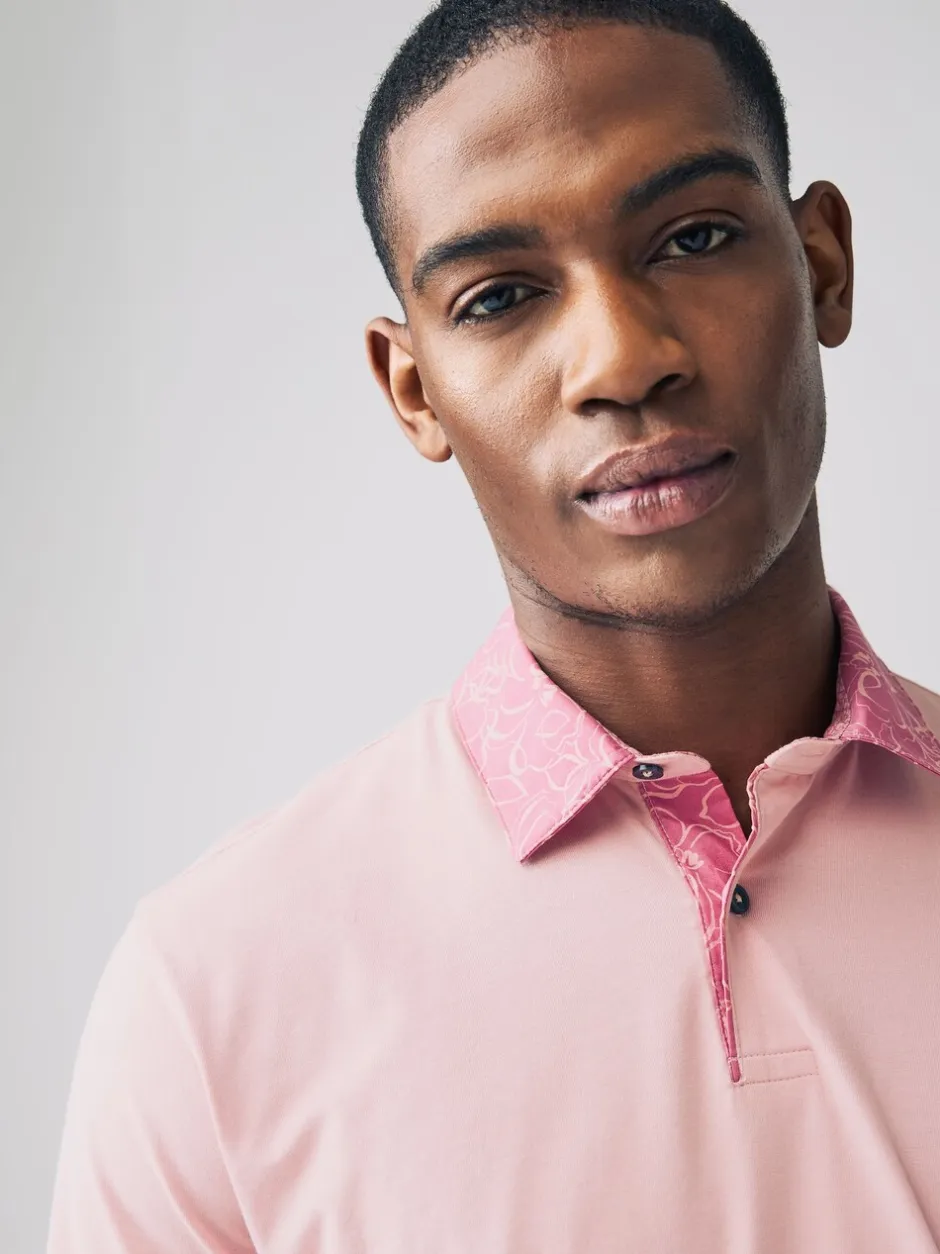 Poloshirts|Next Roze/blauw/wit geweven kraag - Set van 3 jersey poloshirts met korte mouwen