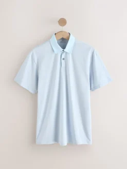 Poloshirts|Next Roze/blauw/wit geweven kraag - Set van 3 jersey poloshirts met korte mouwen