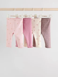 Broeken En Leggings*Next Roze/bruin/hart - Verpakking van 4 babyleggings (0 mnd -2 jr)