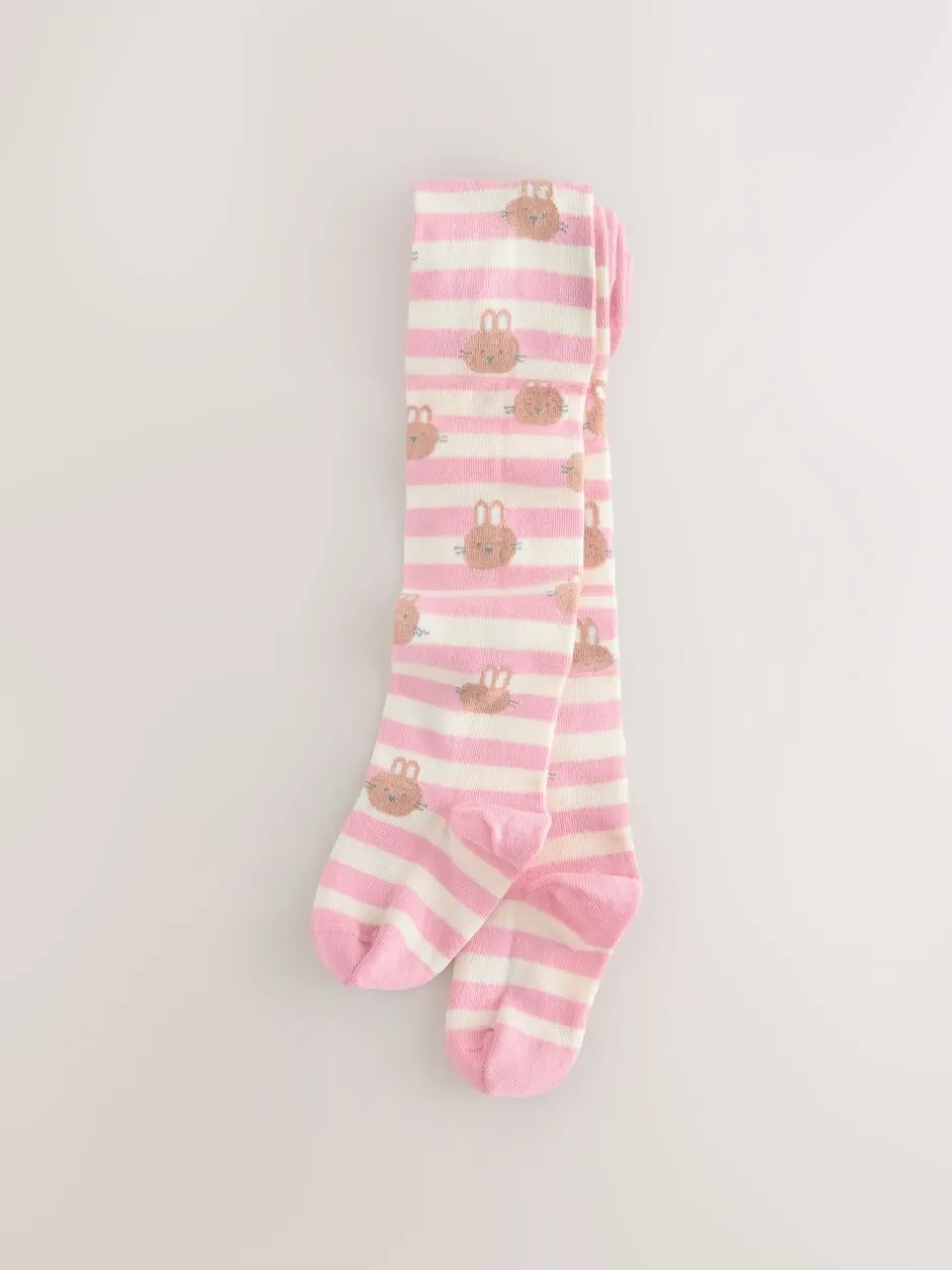Sokken En Panty's|Sokken En Panty's*Next Roze/crème - Cotton Rich Bunny Character Tights