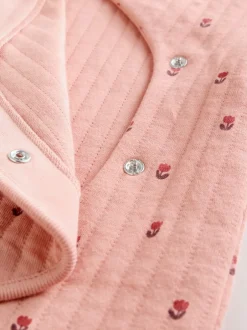 Babypakjes En Babypyjama's|Next Roze/crème - Quilted Baby Sleepsuits 2 Pack