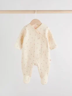 Babypakjes En Babypyjama's|Next Roze/crème - Quilted Baby Sleepsuits 2 Pack