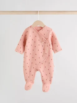 Babypakjes En Babypyjama's|Next Roze/crème - Quilted Baby Sleepsuits 2 Pack