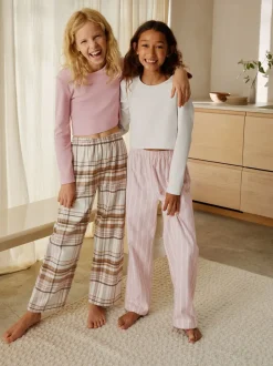 Nachtkleding En Pyjama's|Pyjama's*Next - Set van 2 geweven pyjamabroeken (3-16jr) Roze/crème