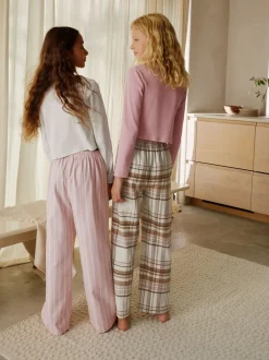 Nachtkleding En Pyjama's|Pyjama's*Next - Set van 2 geweven pyjamabroeken (3-16jr) Roze/crème