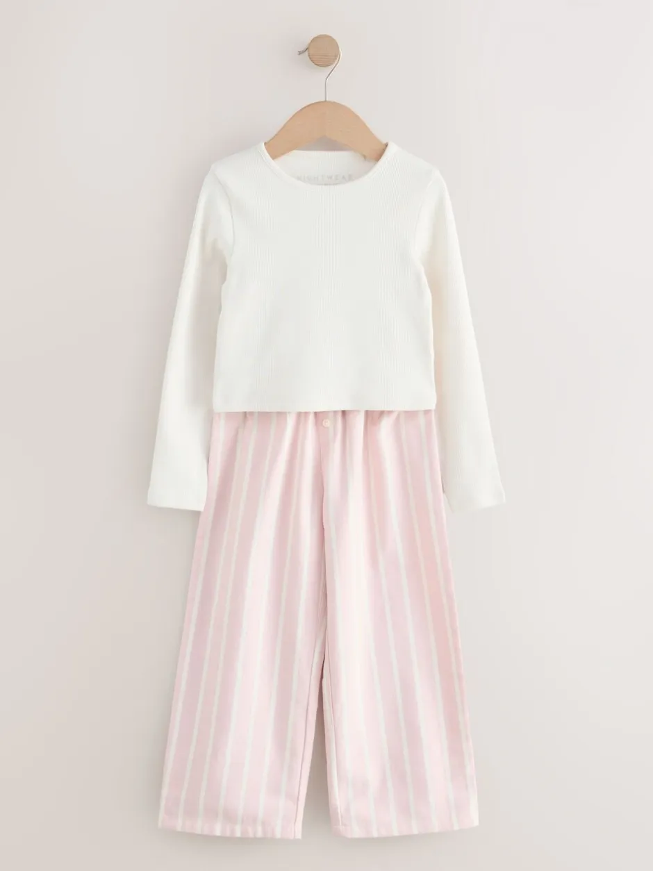 Nachtkleding En Pyjama's|Pyjama's*Next - Set van 2 geweven pyjamabroeken (3-16jr) Roze/crème