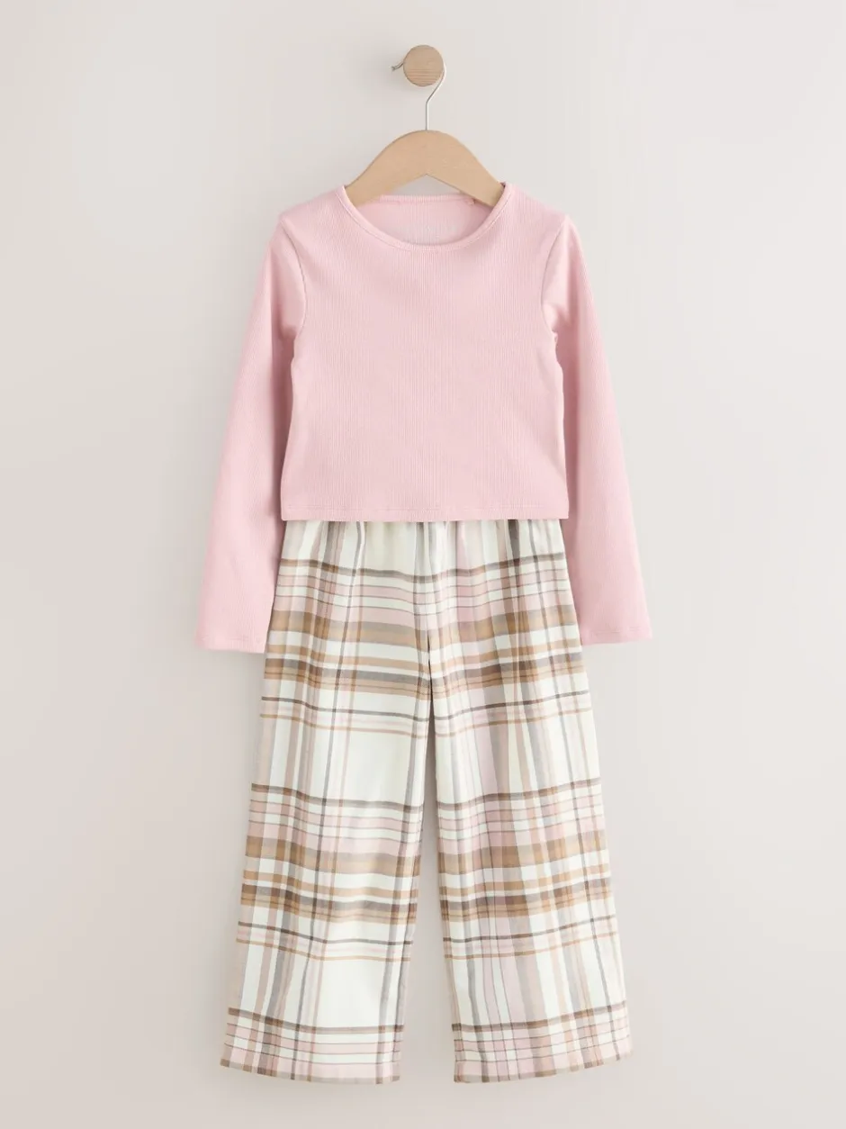 Nachtkleding En Pyjama's|Pyjama's*Next - Set van 2 geweven pyjamabroeken (3-16jr) Roze/crème