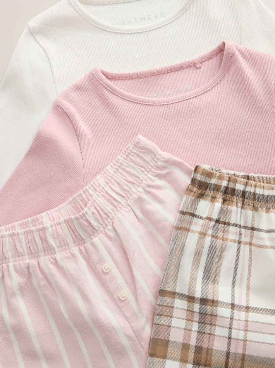 Nachtkleding En Pyjama's|Pyjama's*Next - Set van 2 geweven pyjamabroeken (3-16jr) Roze/crème