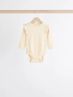 Rompertjes En Hemdjes*Next - Verpakking van 4 babyrompers met lange mouwen en ruches (0mnd-2jr) Roze/crème