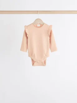 Rompertjes En Hemdjes*Next - Verpakking van 4 babyrompers met lange mouwen en ruches (0mnd-2jr) Roze/crème