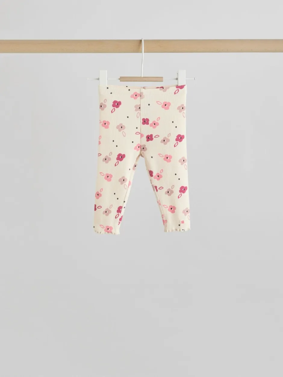 Tops|Tops|Next Roze/crème bloem - Baby set van top met Lange mouwen en Leggings 8 Pieces (0mnd -2jr)