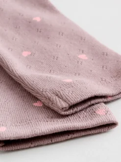 Rompertjes En Hemdjes*Next - Verpakking van 4 babyrompers met lange mouwen en ruches (0mnd-2jr) Roze/crème/bruin met fijne bloemetjesprint