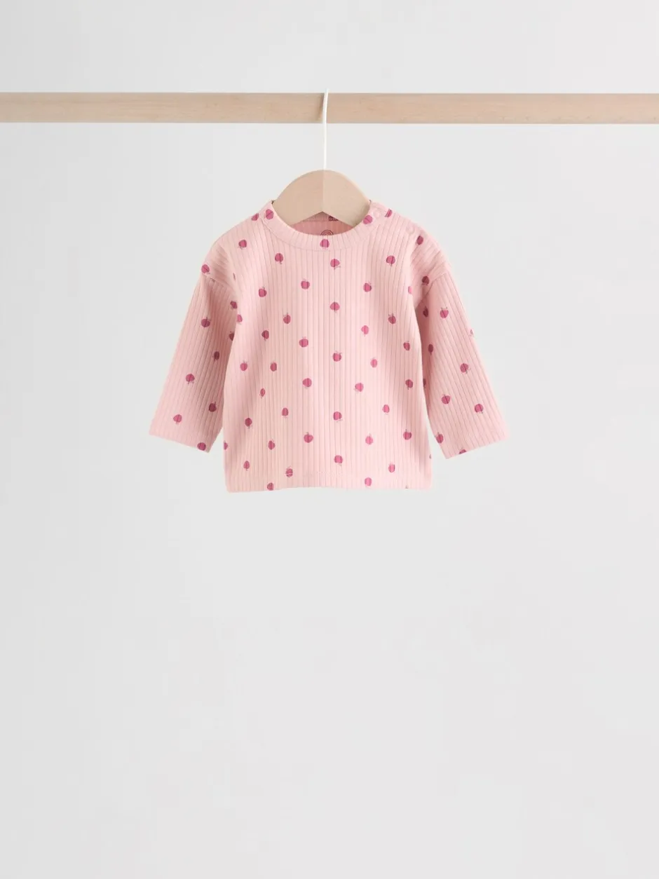 Tops|Sets En Combisets|Next Roze/crème/bruine print - 6 -delige set van top met lange mouwen en leggings (0mnd -3jr)