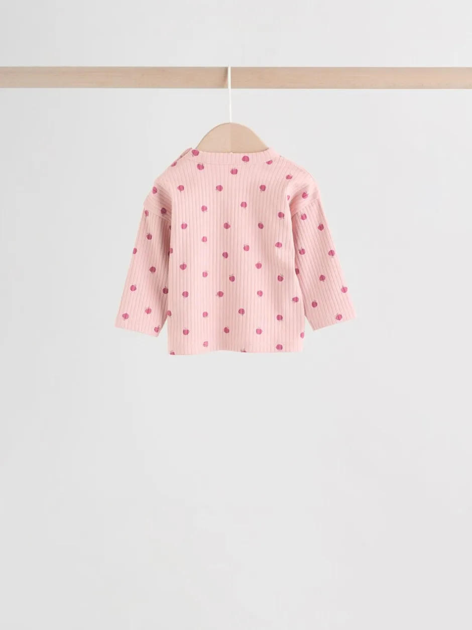 Tops|Sets En Combisets|Next Roze/crème/bruine print - 6 -delige set van top met lange mouwen en leggings (0mnd -3jr)