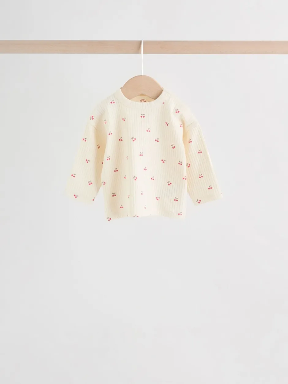 Tops|Sets En Combisets|Next Roze/crème/bruine print - 6 -delige set van top met lange mouwen en leggings (0mnd -3jr)