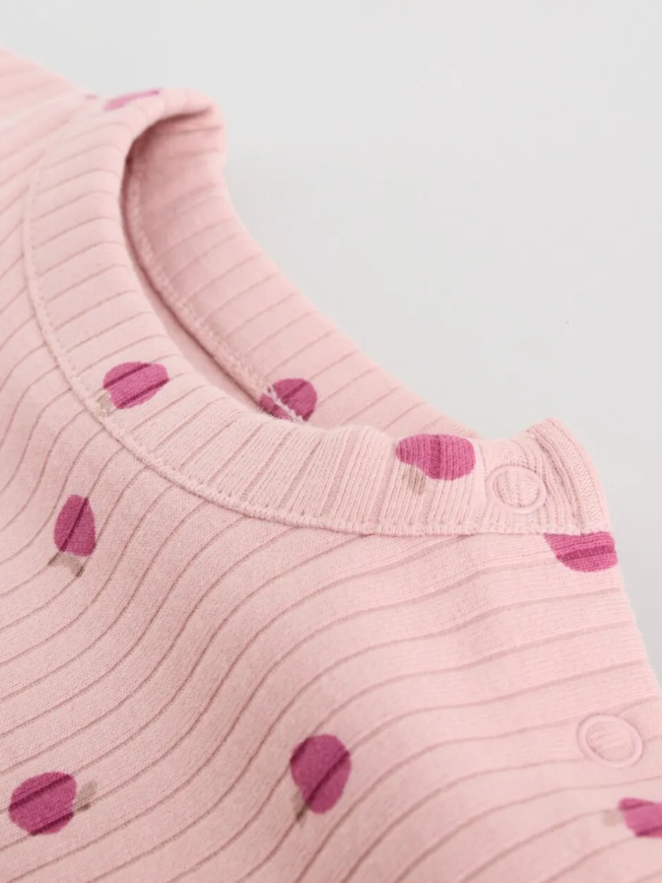 Tops|Sets En Combisets|Next Roze/crème/bruine print - 6 -delige set van top met lange mouwen en leggings (0mnd -3jr)