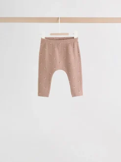 Tops|Sets En Combisets|Next Roze/crème/bruine print - 6 -delige set van top met lange mouwen en leggings (0mnd -3jr)