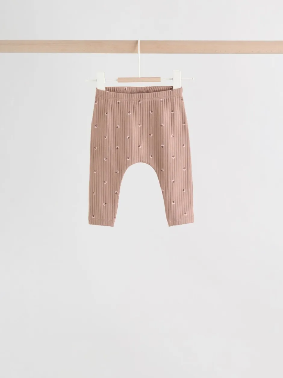 Tops|Sets En Combisets|Next Roze/crème/bruine print - 6 -delige set van top met lange mouwen en leggings (0mnd -3jr)