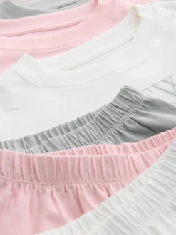 Nachtkleding En Pyjama's|Pyjama's|Next Roze/ecru/grijs - Wide Leg Pyjamas 3 Pack (3-16yrs)