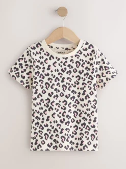 Tops|T-Shirts*Next - T-shirts 4 Pack (3-16jr) Roze/gestreept/met dierenprint