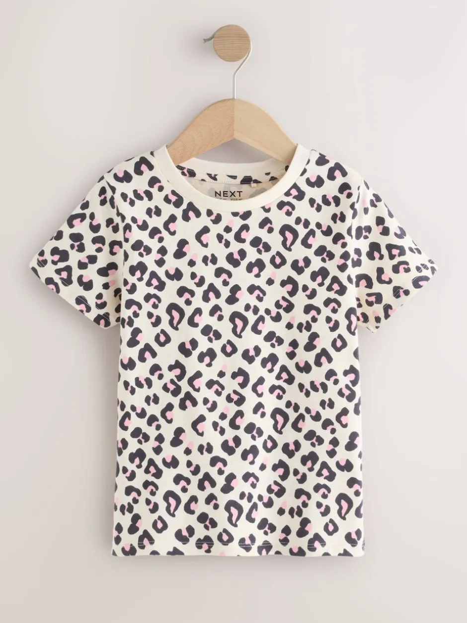 Tops|T-Shirts*Next - T-shirts 4 Pack (3-16jr) Roze/gestreept/met dierenprint