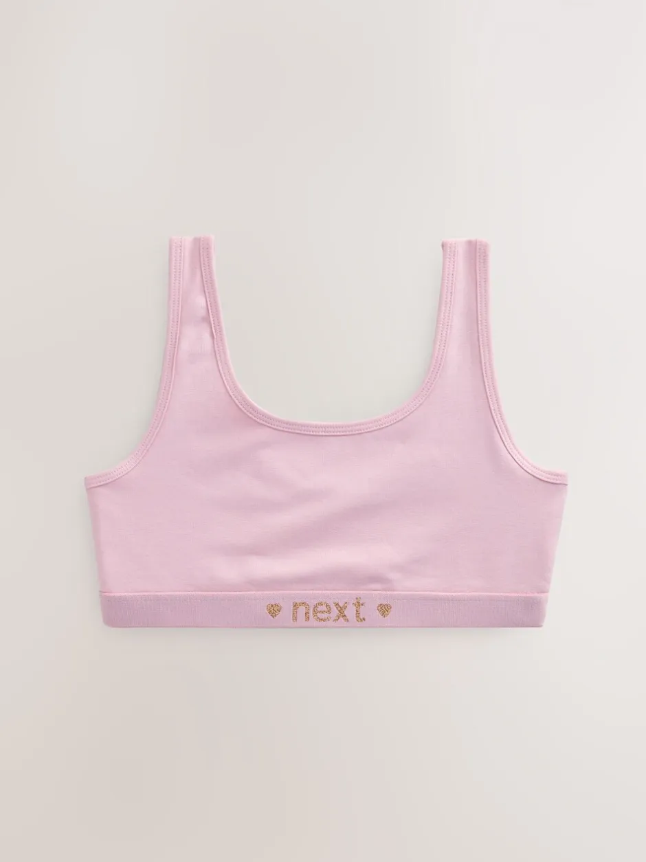 Alle Ondergoed*Next Roze/grijs - Set van 3 crop tops met diepe ronde hals (5 - 16 jr)