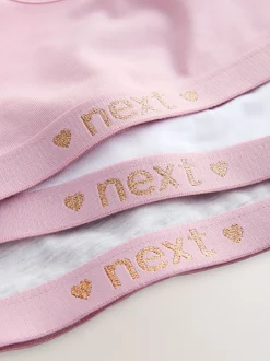 Alle Ondergoed*Next Roze/grijs - Set van 3 crop tops met diepe ronde hals (5 - 16 jr)