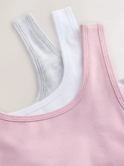 Alle Ondergoed*Next Roze/grijs - Set van 3 crop tops met diepe ronde hals (5 - 16 jr)