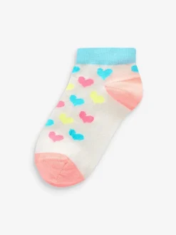 Sokken En Panty's|Sokken En Panty's*Next Roze/grijs/paars - Verpakking van 5 sneakersokken met eenhoornprint en hoog katoengehalte