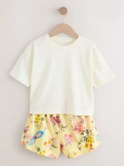 Nachtkleding En Pyjama's|Pyjama's|Next Roze/groen met bloemenprint - Set van 3 pyjama's met short (3-16 jr)