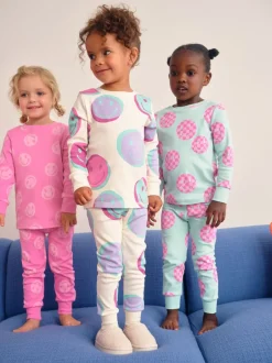 Multipacks|Nachtkleding En Pyjama's*Next Roze/Groene glimlach - Verpakking van 3 knusse pyjama's (9 mnd-12 jr)