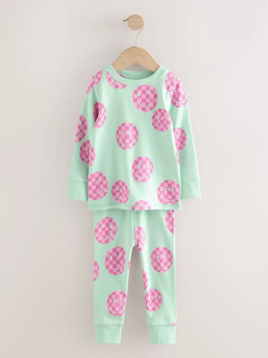 Multipacks|Nachtkleding En Pyjama's*Next Roze/Groene glimlach - Verpakking van 3 knusse pyjama's (9 mnd-12 jr)
