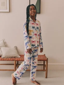 Nachtkleding En Pyjama's|Pyjama's*Next - Pyjama met knoopsluiting (3-16jr) Roze/Groene strikprint