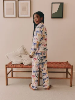 Nachtkleding En Pyjama's|Pyjama's*Next - Pyjama met knoopsluiting (3-16jr) Roze/Groene strikprint