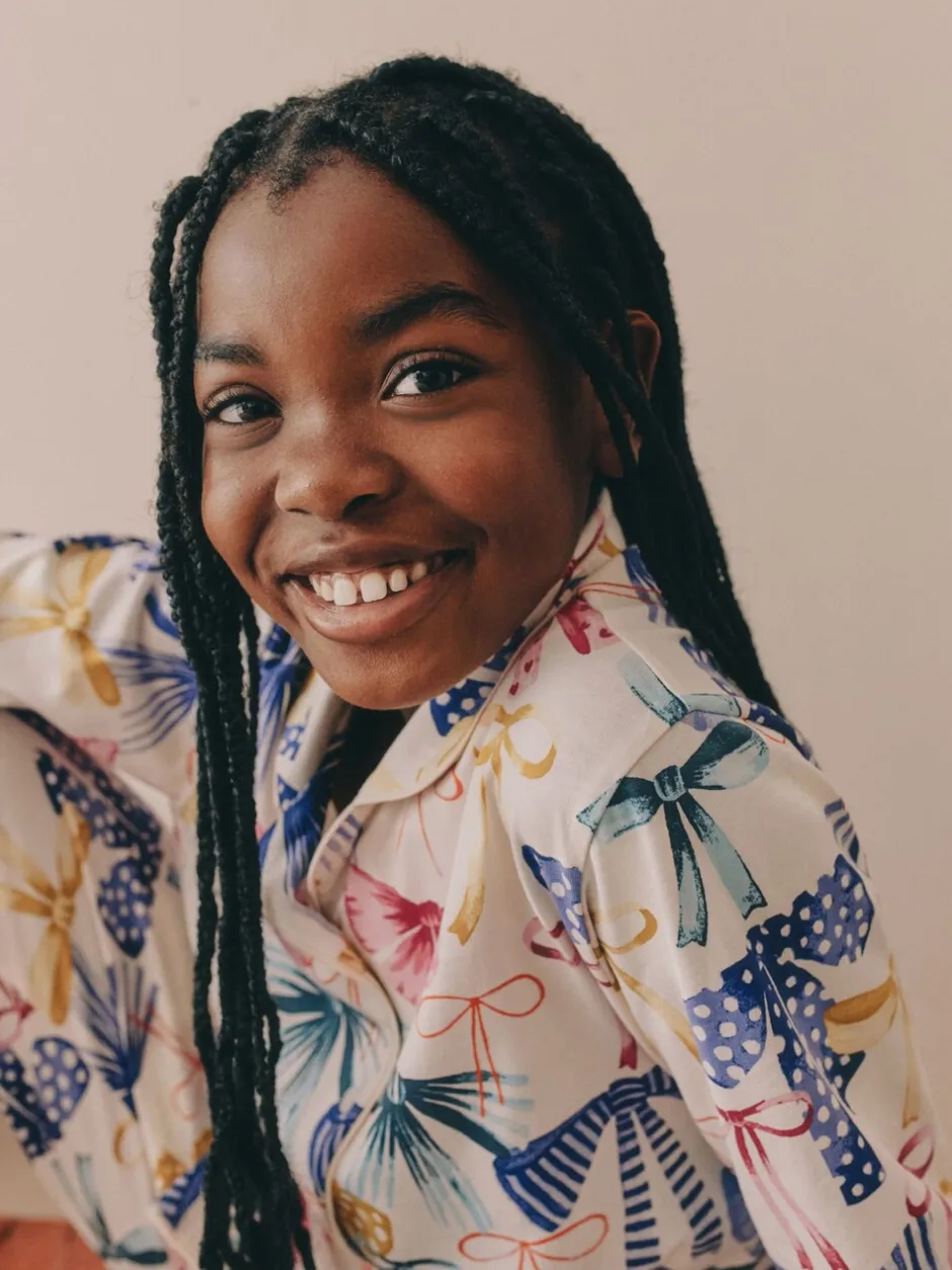 Nachtkleding En Pyjama's|Pyjama's*Next - Pyjama met knoopsluiting (3-16jr) Roze/Groene strikprint