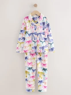 Nachtkleding En Pyjama's|Pyjama's*Next - Pyjama met knoopsluiting (3-16jr) Roze/Groene strikprint