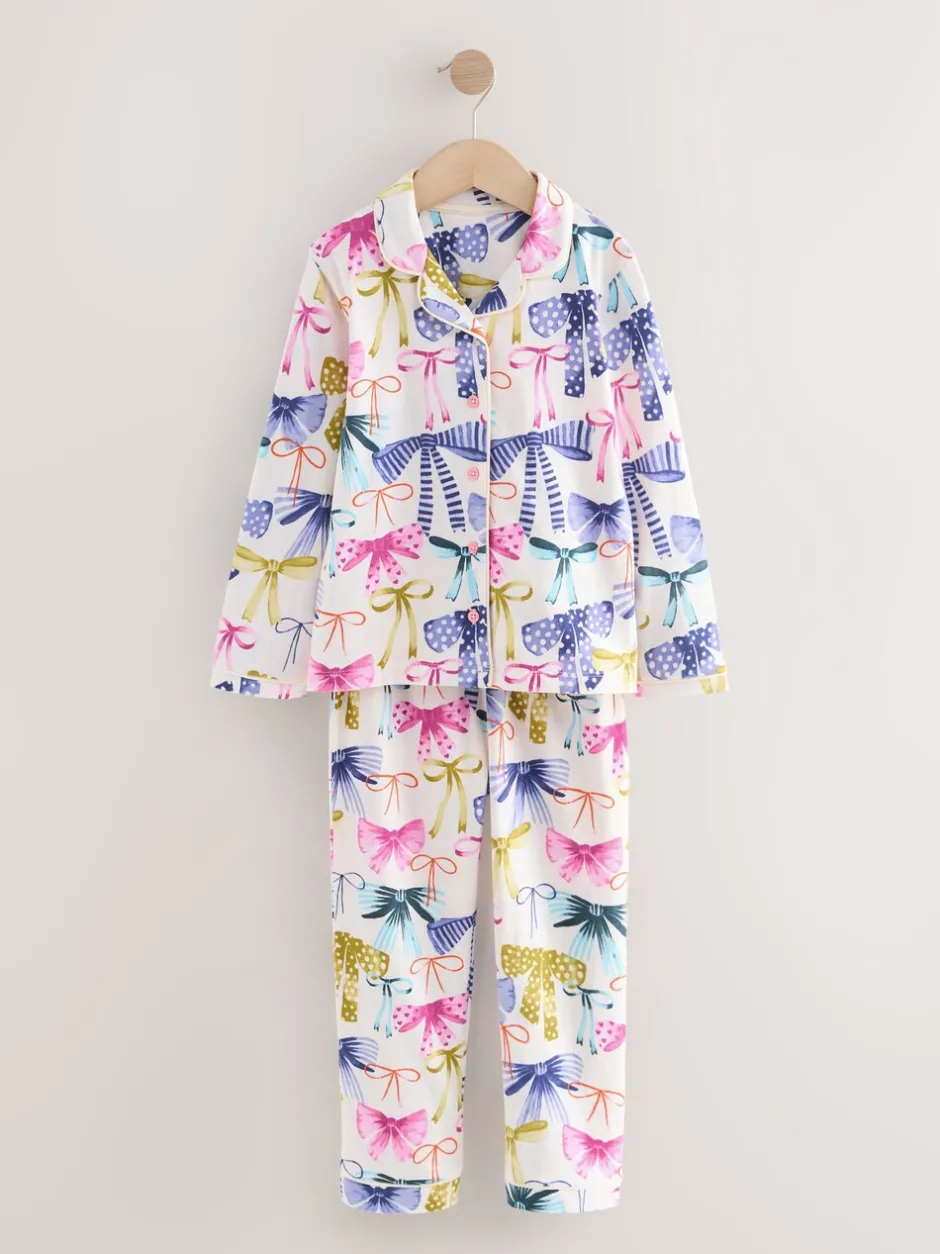 Nachtkleding En Pyjama's|Pyjama's*Next - Pyjama met knoopsluiting (3-16jr) Roze/Groene strikprint