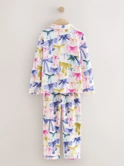 Nachtkleding En Pyjama's|Pyjama's*Next - Pyjama met knoopsluiting (3-16jr) Roze/Groene strikprint